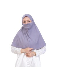 Resim Modish Group Hazır Başörtüsü Pratik İslami Giyim Penye Peçeli Türban Namaz İçin Yumuşak Eşarp Gri 