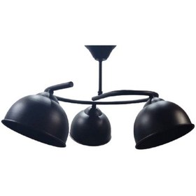 Resim Riolight Modern Üçlü Mat Altın Gövde Siyah Başlık Metal Sarkıt Av 