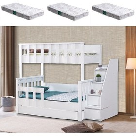 Resim Diva Mdf Profil Ayrılabilir 3 Lü Ranza + 3 Adet Yatak 