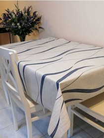 Resim Elyaflı Pvc Muşamba - Desenli Silinebilir Masa Örtüsü 02mrl151b Mavi 