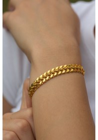 Resim Çgk Çiğdem Gürel Kuyumculuk 14 Ayar Pullu Halatlı Altın Bileklik Yaldız 