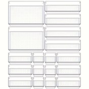 Resim 9 adet/18 adet Şeffaf Plastik Çekmece Düzenleyici Seti, 4 Farklı Boyutta Tepsi, Makyaj, Ofis, Banyo, Mutfak Aletleri İçin Saklama Kutuları - Şeffaf Tasarım - Araç Gereçleri Düzenleme - Otel Ofis Kullanımı İçin 