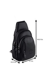 Resim Westpolo Tek Omuz Askılı, Fermuarlı Çok Bölmeli Erkek Sırt Ve Göğüs Çantası Body Bag - Siyah 
