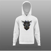 Resim Dragon Logolu Beyaz Sweatshirt Modeli 
