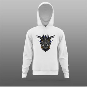 Resim Dragon Logolu Beyaz Sweatshirt Modeli 