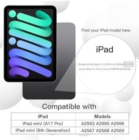 Resim Fogy iPad mini A17 Pro 2024 Model 7. Nesil ile Uyumlu Case Kalem Bölmeli TPU Uyku Modlu Kapaklı, Toz Pembe 