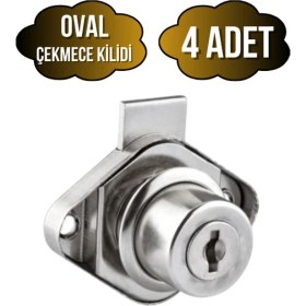 Resim Oval Çekmece Kilidi Anahtarlı Dolap Mobilya Kilidi(Oval) 