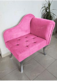 Resim aldagelsin Yeni Model Ters Kol Tekli Köşe Koltuğu Josefin Bench Gümüş Ayak 