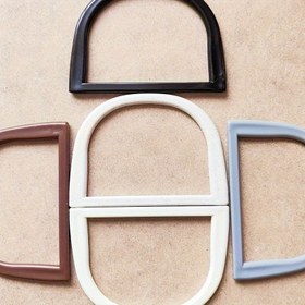 Resim 2'li DIY Çanta Yapım Kiti - Kahverengi, Siyah ve Mavi Renklerde Şık D-Şekilli Reçine Çanta Sapları | Tote Çantaları, Plaj Çantaları ve Daha Fazlası İçin Pürüzsüz, Dayanıklı Plastik Yedek Aksesuarlar | Kolay Takılabilir, Rahat Tutuş, Çanta Aksesuarları, DIY Cüzdan Yapımı 