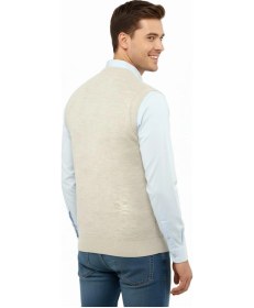 Resim Çizgi Triko Erkek V Yaka Süveter Çelik Örgü Regular Kalıp 5209h Bgl-st04843 Taş 