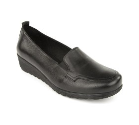 Resim Muya Aster 6 Nokta Anatomik Taban Topuk Dikeni Hakiki Deri Kadın Ayakkabı Siyah 