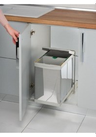 Resim Pelikan Steely 21200 Raylı Dolap Içi Çöp Kovası 14 14 Lt 28 Lt Beyaz - Gri 