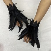 Resim Gotik Tarz 1 Çift Siyah ve Çok Renkli Yapay Tüylü Parti Karnaval Kol Manşeti Eldivenler Cosplay Bileklik Aksesuarları, Sahne Gösterisi Performans Malzemeleri, Şık Kostüm Tamamlayıcısı, Karanlık Festival Stili, İnce Detaylı Dizayn, Çarpıcı İçerik 