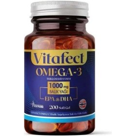 Resim Vitafect Omega 3 1000mg 200 Soft Gel Kapsül 