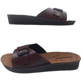 Resim Gezer Kadın Bordo Tokalı Ultra Hafif Yürüyüş Terlik Bordo 