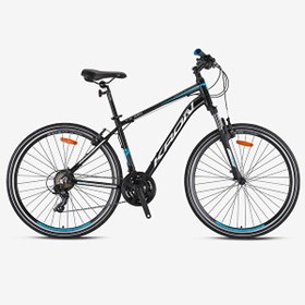 Resim Kron TX 100 Trekking 28 Jant 20' 21 Vites H.Disc Mat Siyah Gri Mavi Şehir Bisikleti Kron