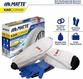 Resim Matte Lastik Kar Çorabı Kar Zinciri Muadili Yüksek Kalite Tekstil Kar Zinciri Superx Series (Large) 