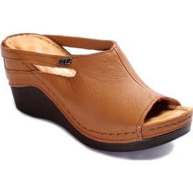 Resim Hakiki Deri Kadın Dolgu Topuk Terlik 972za1001 001 