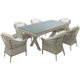 Resim Spark | Rehome 100x200 Rattan Bahçe Masa Takımı | 316 