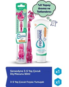 Resim Sensodyne Promine 3-5 Yaş Çürüklere Karşı Koruyan Çocuk Diş Macunu 50ml+Tavşanlı Yumuşak Diş Fırçası 
