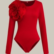 Resim Kadınların Zarif Siyah Uzun Kollu Jumpsuit, Kırmızı Çiçek Süslemeli - Esnek, Formu Uygun, Yuvarlak Yaka, Bahar/Yaz İçin Mükemmel, Yetişkin Modası, Rahat Giyim | Çiçek Süslemeli Jumpsuit | Esnek Kumaş, Zarif Giyim, Romantik Görünüm, Rahat Uygunluk, Ofis Giyim, Rahat Giyim - Avrupa ve Asya Tarzı, Rahat Uygunluk ile Şık Görünüm, Bahar ve Yaz Modası | Moda Önü | Şık Baskı 