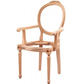 Resim Masifart Acuzio Tornalı Oymalı Kollu Sandalye Cilasız Ham Ham 