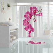 Resim Zethome Tropik Orchid Banyo Duş Perdesi Tek Kanat 1X120X200 
