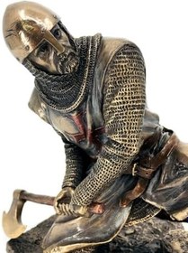 Resim Baltalı Tapınak Şövalyesi Heykel Biblo Dekor 