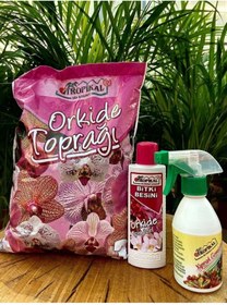 Resim TROPİKAL Orkide Toprağı 3 Litre Orkide Bitki Besini 225 ml Çiçek Bitki İlacı 250 ml 