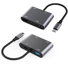 Resim Winex 4in1 Type-C to Hub PD 100W+HDTV+VGA+USB-A Dönüştürücü Adaptör Winex