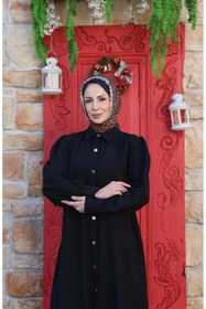 Resim HNT Hayrunnisa Tesettür Uzun Düğmeli Tunik Siyah HNT8533 