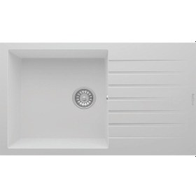 Resim Real P014 Loadikya 86 XL Beyaz Granit Mutfak Eviyesi 86 x 50 CM Beyaz 