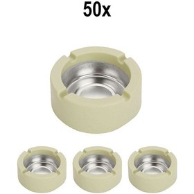 Resim 50 Adet Çelik 9 Cm Yeşil Kafe Restaurant Lokanta Yuvarlak Kül Tablası Küllük 