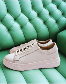 Resim crybrands Erkek Beyaz %100 Deri Esnek Taban Bağcıklı Casual Ayakkabı Sneaker 