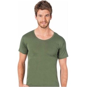 Resim Seher Yıldızı Erkek Renkli Penye Bisiklet Yaka Fanila Atlet 002 - 6 Adet Haki 