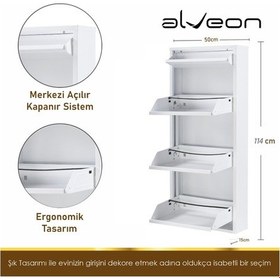 Resim Alv-1003 Plus Alveon Metal Ayakkabılık Beyaz 
