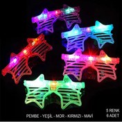 Resim artlab Art Işıklı Yıldız Şekilli Led Parti Gözlüğü 5 Renk 6 Lı Set Lab 