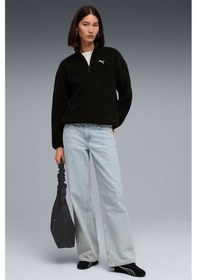Resim Puma Ess Elevated Half-zip Kadın Sweatshirt Siyah 