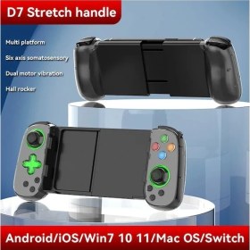 Resim Kepang Black-D7 Teleskopik Cep Telefonu Gamepad Bluetooth 5.0 Tip-C Kablosuz Oyun Denetleyicisi Joystick Android/ıphone Uyumlu/anahtar/ps4/pc (Yurt Dışından) 