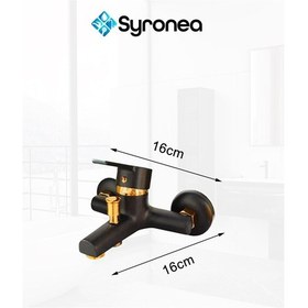 Resim Siyah Altın Ağır Gövde Banyo Duş Bataryası Lüx Banyo Lavabo Musluk Siyah 