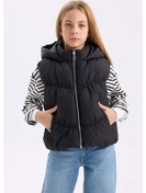 Resim DeFacto Kız Çocuk Su İtici Kapüşonlu Fermuarlı Şişme Yelek D6918A825SPBK27 