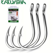 Resim PROBEROS Ağır Hizmet Tipi Tuzlu Su Balıkçılık Kancaları - Yüksek Karbonlu Çelik Tekli Dikenli Kancalar, -Korozyon Kaplama, Büyük Av Balıkları (Uskumru, Ton, Grupper) için Nokta - Deniz Balıkçılık Kancası, Dayanıklı Ton/Grupper/Kanca Plakası 