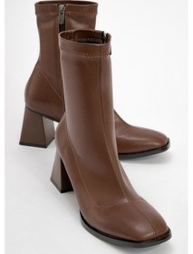 Resim Plesa Kahve Kadın Kalın Topuklu Bot Kahve 