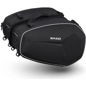 Resim Shad E48 Genişleyebilir Yan Çanta Seti Kask Alabilir 29+29 Lt. Siyah 