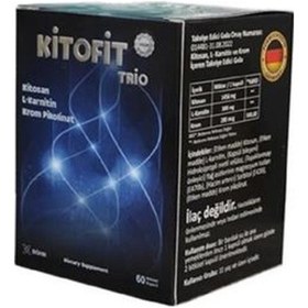 Resim Kitofit Trio Kitosan L-karnitin Krom Pikolinat 60 Kapsül 
