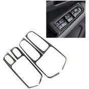 Resim Porsche Macan İçin 4 Adet Karbon Fiber Araba Pencere Düğme Paneli Dekoratif Etiket 1 Adet 