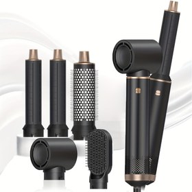 Resim ATOPSKINS 5-in-1 Saç Kurutma Makinesi Fırçası ve Stilist, Sıcak Hava Fırçası, Sol ve Sağ Otomatik, Sarma Kıvırıcı, Ayrılabilir, Düzleştirici, Eldivenli, 1000W, Avrupa Standart Fiş, saç aksesuarları, saç ürünleri, kadınlar için saç aksesuarları, wow saç ürünleri 