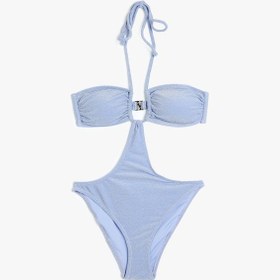 Resim Koton Mayokini Halter Yaka Parlak Arkası Kopçalı Astarlı Lila 4sak20139mm Lila 