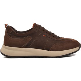 Resim aspor Kahve Nubuk Hakiki Deri Erkek Sneaker Ayakkabı 