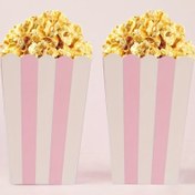 Resim 10'lu/20'li/50'li Pembe Patlamış Mısır Kutusu Küçük Pembe ve Beyaz Çizgili Kağıt Patlamış Mısır Torbası Kağıt Bardak Şeker Kabı Doğum Günü Düğün Gelin Duşu Cinsiyet Belirleme Partisi Hediyelikleri Cadılar Bayramı, Noel Etkinliği ve Parti Malzemeleri Cadılar Bayramı&Noel için 